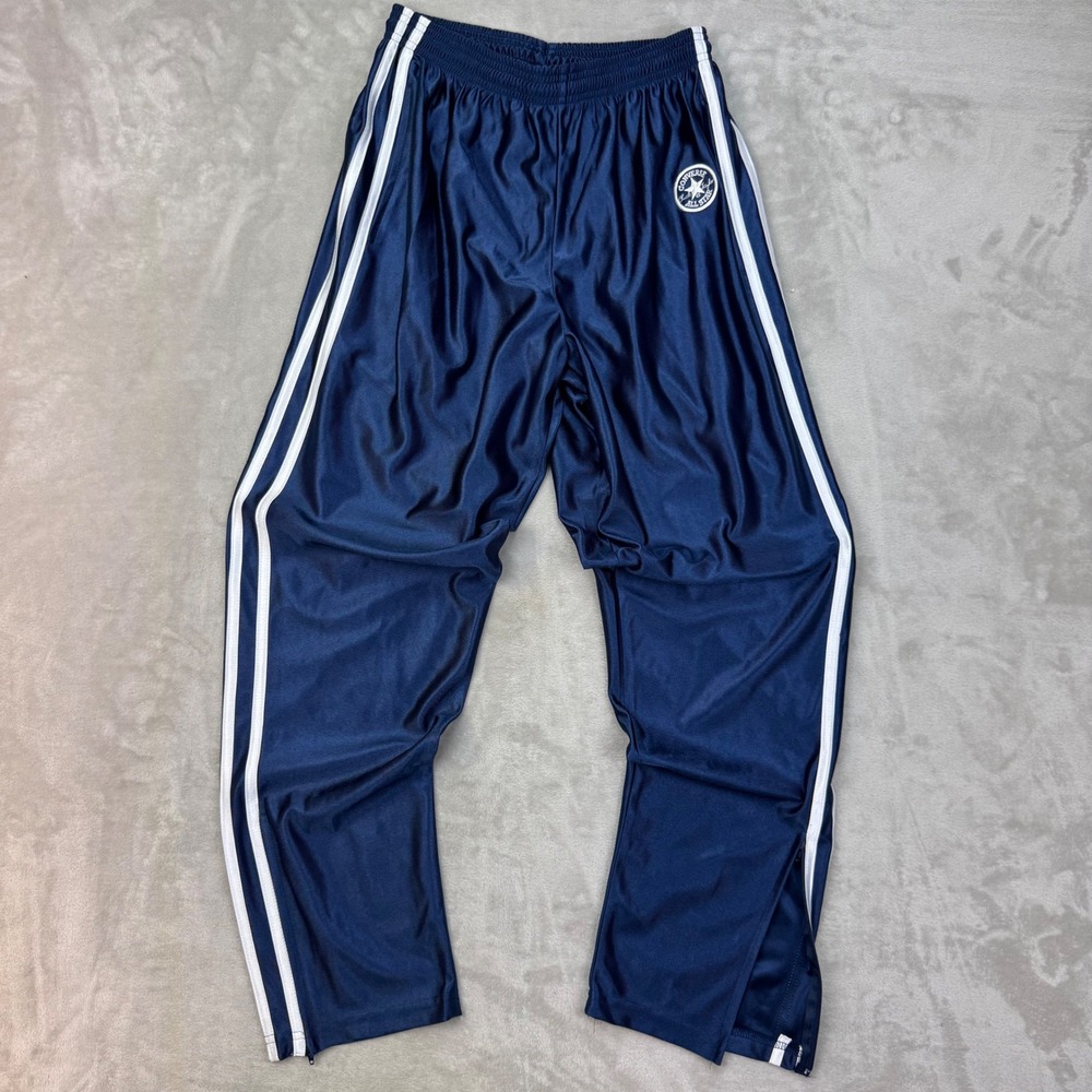 Vintage 80s Converse Track Pants Mens Medium Dazzle Relaxed Stripe Shiny Tricott